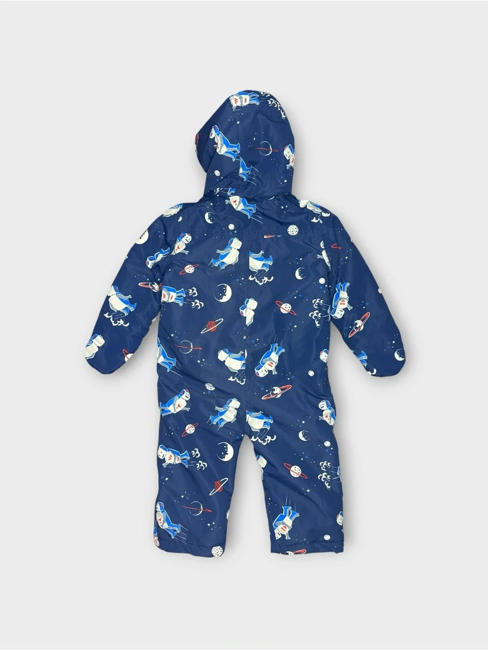 Mini Boden Space Robot Pattern Blue Snowsuit